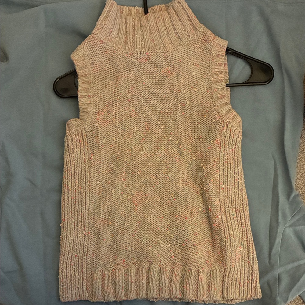 Anthropologie multicolored Speckled Sleeveless Turtleneck Sweater